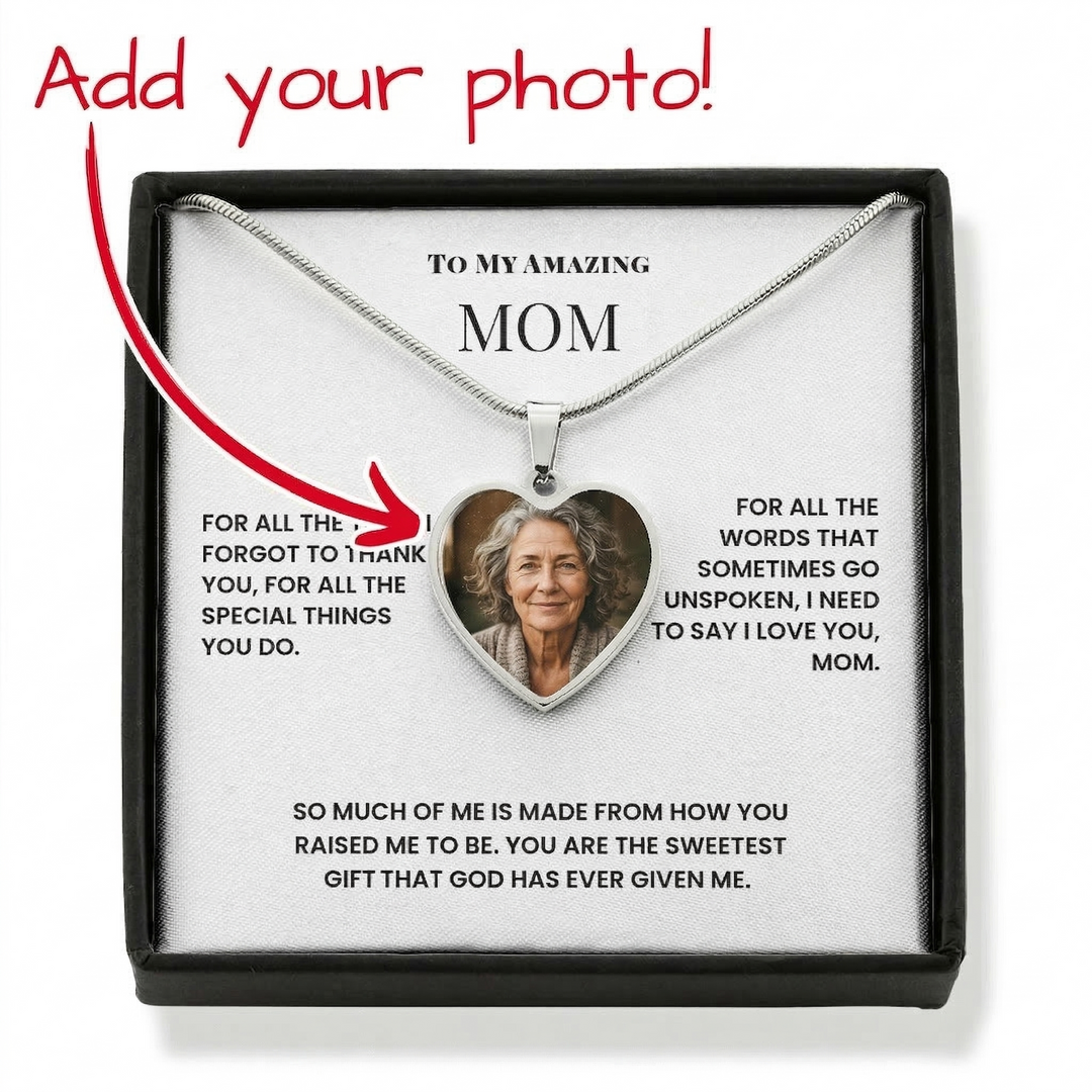 Personalized Photo Necklace Gift For Mom