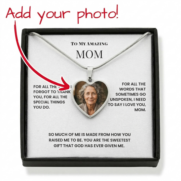 Personalized Photo Necklace Gift For Mom