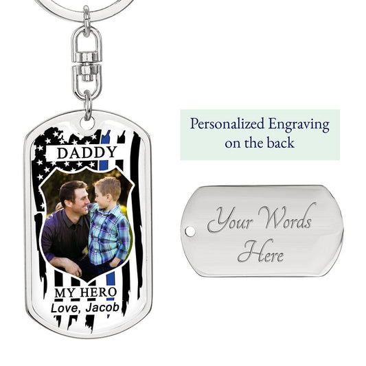 Father's Day Gift My Dad My Hero Keychain