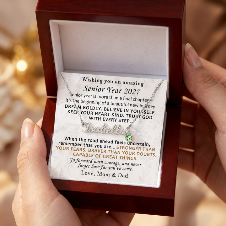 Senior Year Necklace - High School Graduation Gift Box