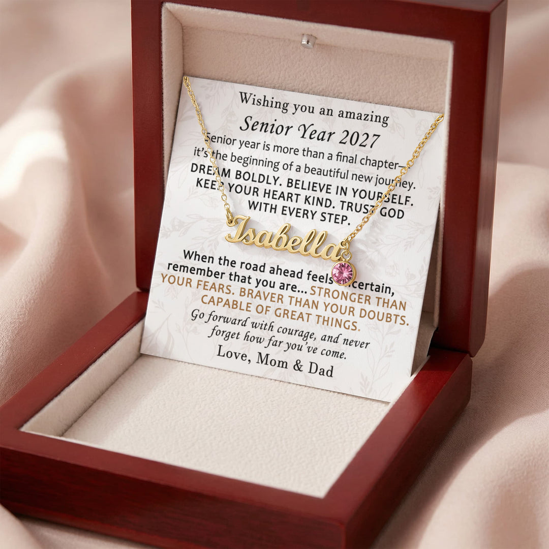 Senior Year Necklace - High School Graduation Gift Box