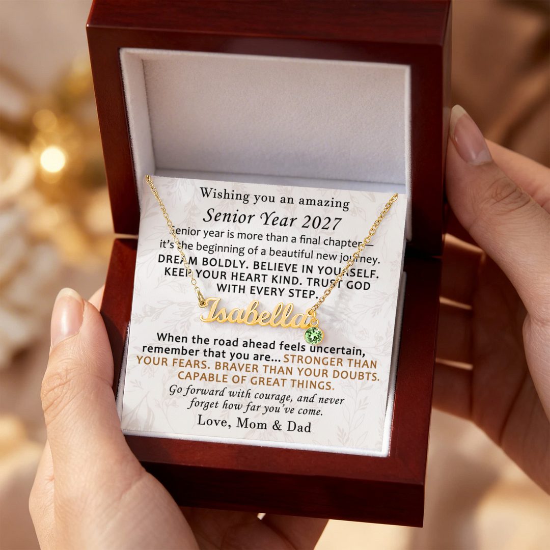 Senior Year Necklace - High School Graduation Gift Box