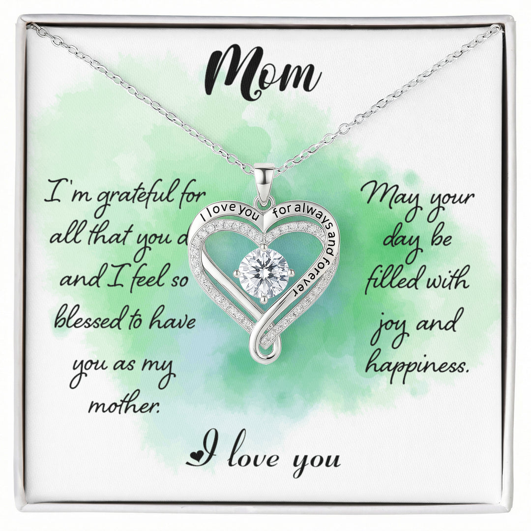 Love You Always Heart Necklace – Gift for Mom