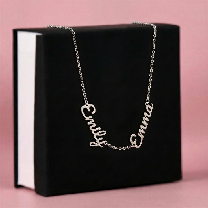 Personalized Multiple Name Necklace – Custom Kids Names Jewelry for Mom or Grandma