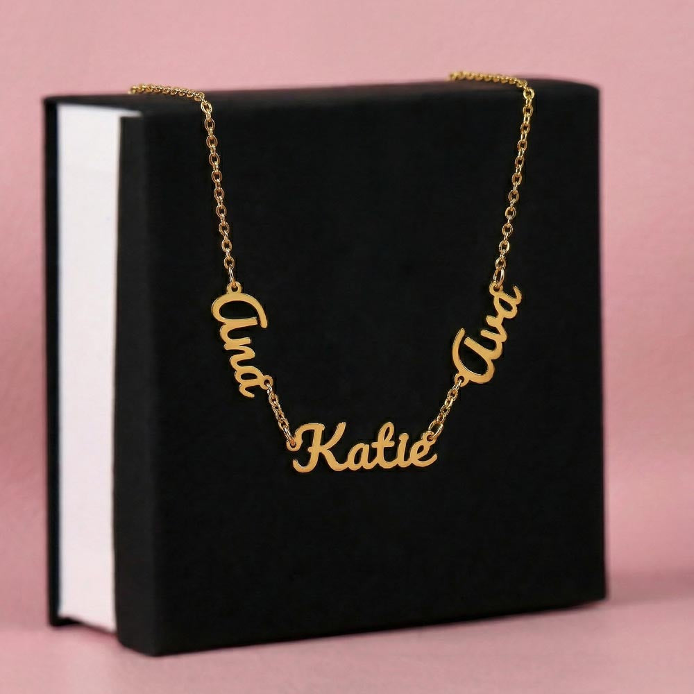 Personalized Multiple Name Necklace – Custom Kids Names Jewelry for Mom or Grandma