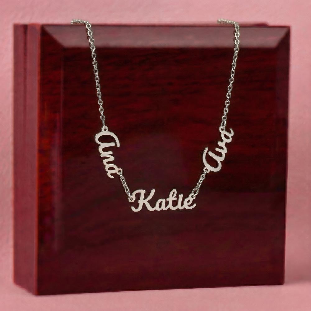 Personalized Multiple Name Necklace – Custom Kids Names Jewelry for Mom or Grandma