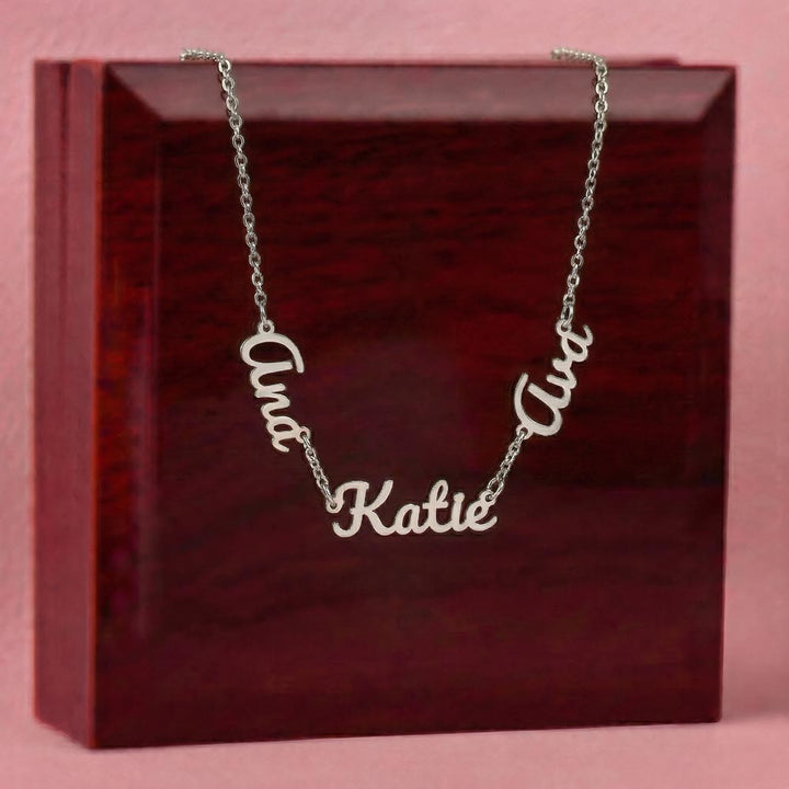 Personalized Multiple Name Necklace – Custom Kids Names Jewelry for Mom or Grandma