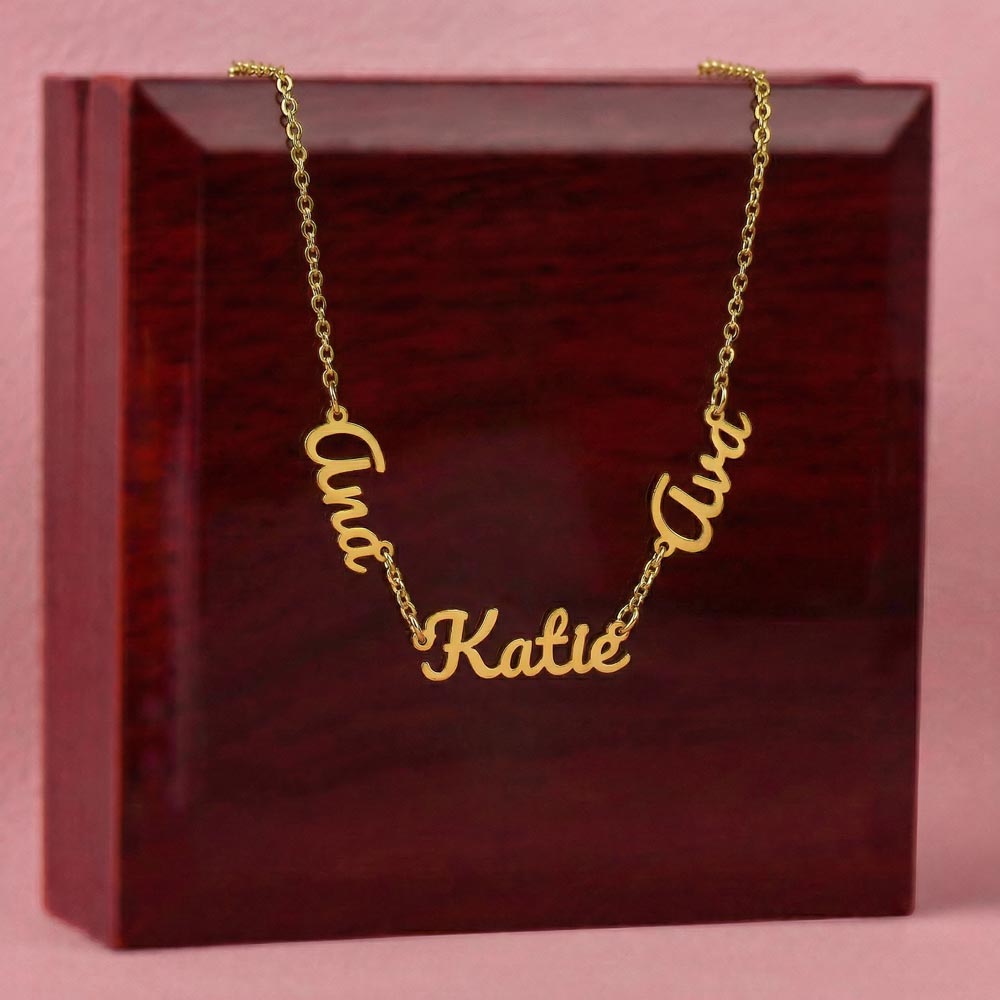 Personalized Multiple Name Necklace – Custom Kids Names Jewelry for Mom or Grandma
