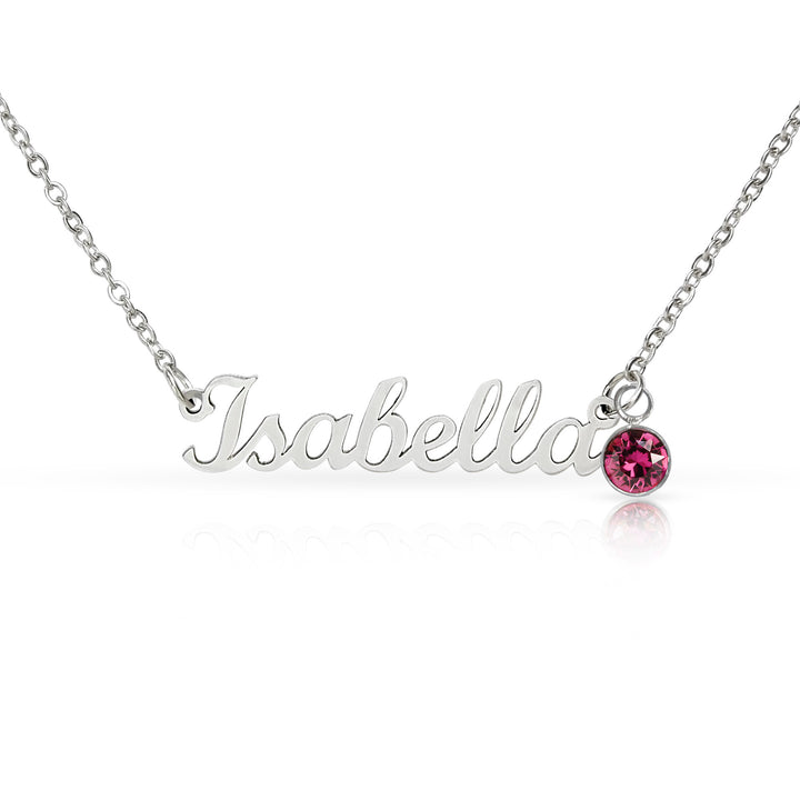 Personalized Name Necklace with Birthstone | Custom Cursive Name Pendant