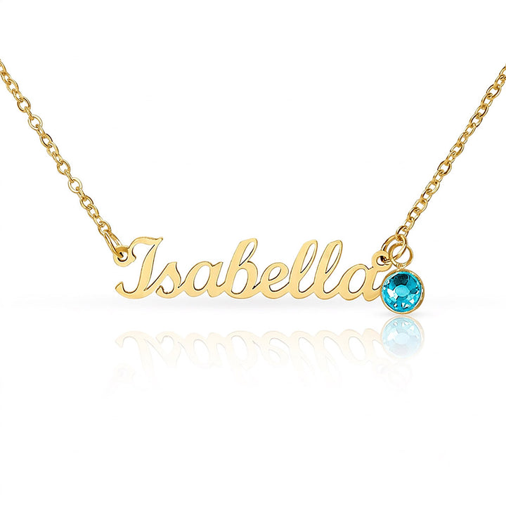 Personalized Name Necklace with Birthstone | Custom Cursive Name Pendant
