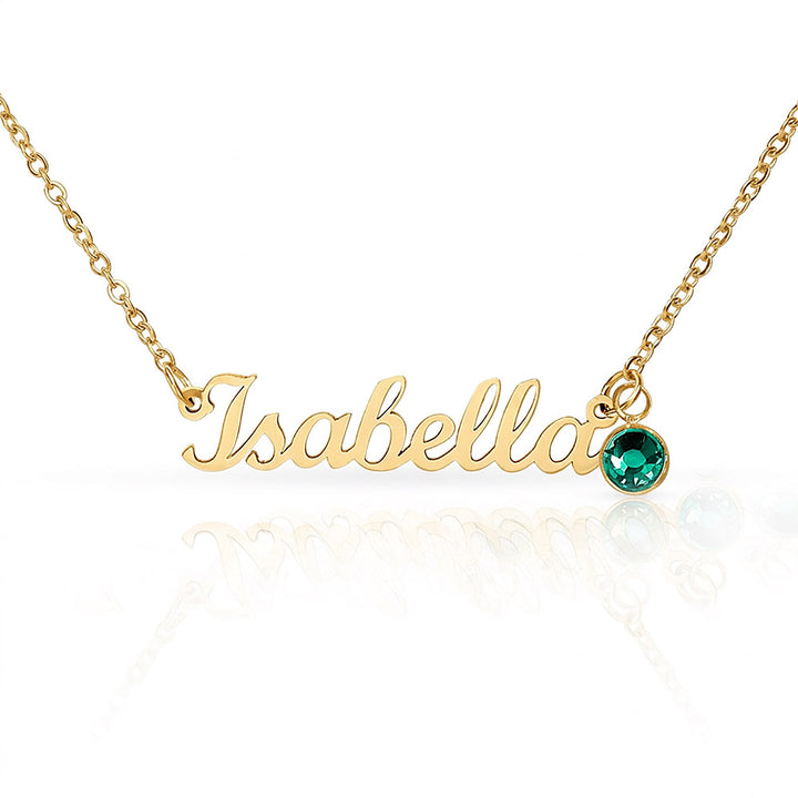 Personalized Name Necklace with Birthstone | Custom Cursive Name Pendant