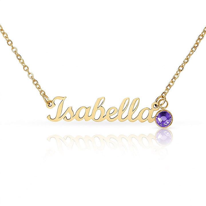 Personalized Name Necklace with Birthstone | Custom Cursive Name Pendant
