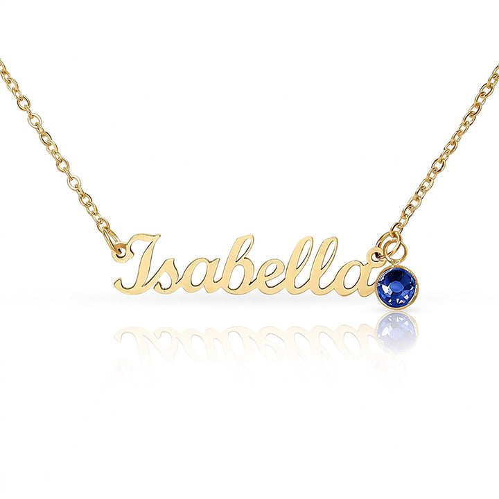 Personalized Name Necklace with Birthstone | Custom Cursive Name Pendant