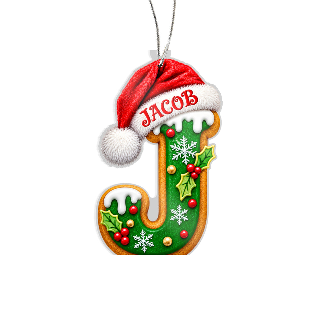 Personalized Gingerbread Letter Ornament