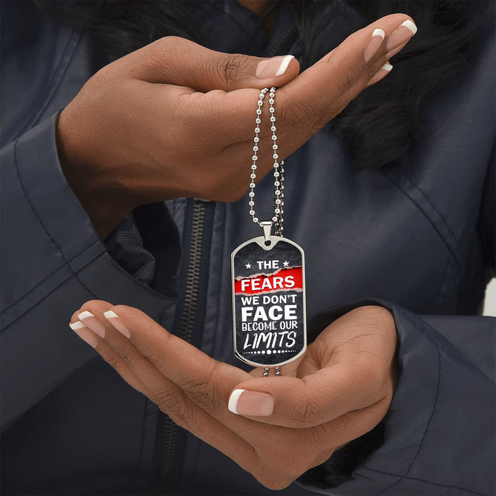 Fearless Mindset Dog Tag Necklace Gift