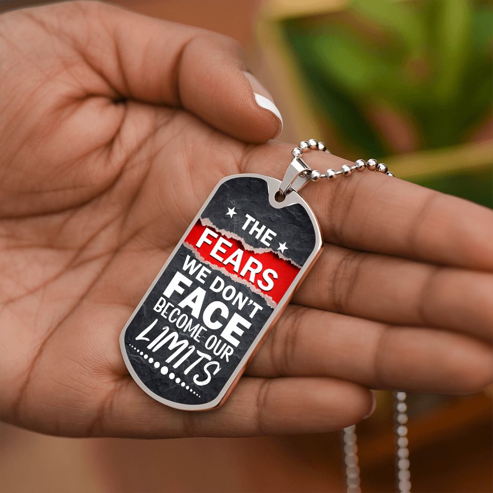 Fearless Mindset Dog Tag Necklace Gift