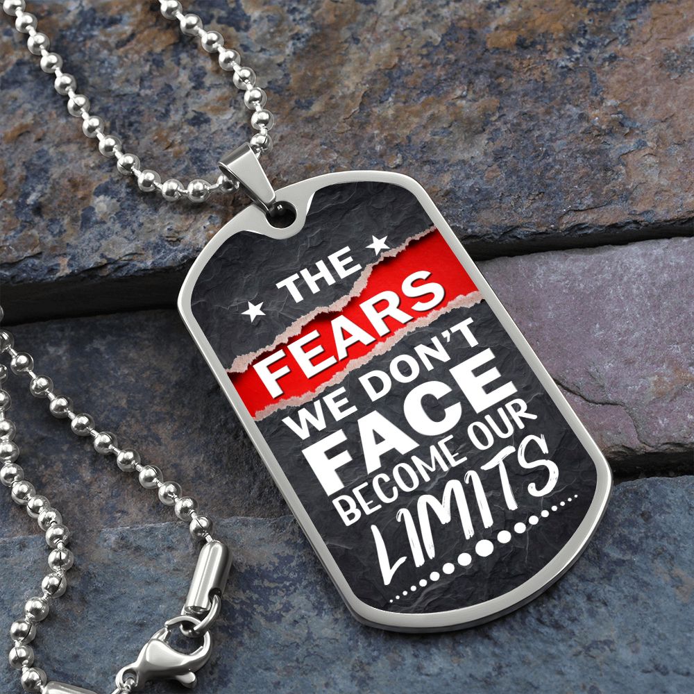 Fearless Mindset Dog Tag Necklace Gift