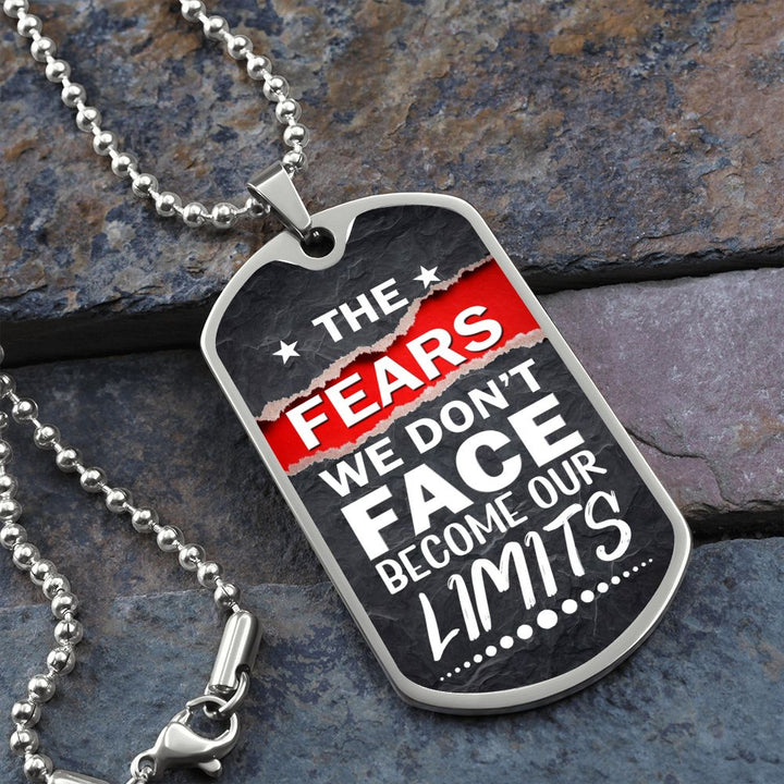 Fearless Mindset Dog Tag Necklace Gift