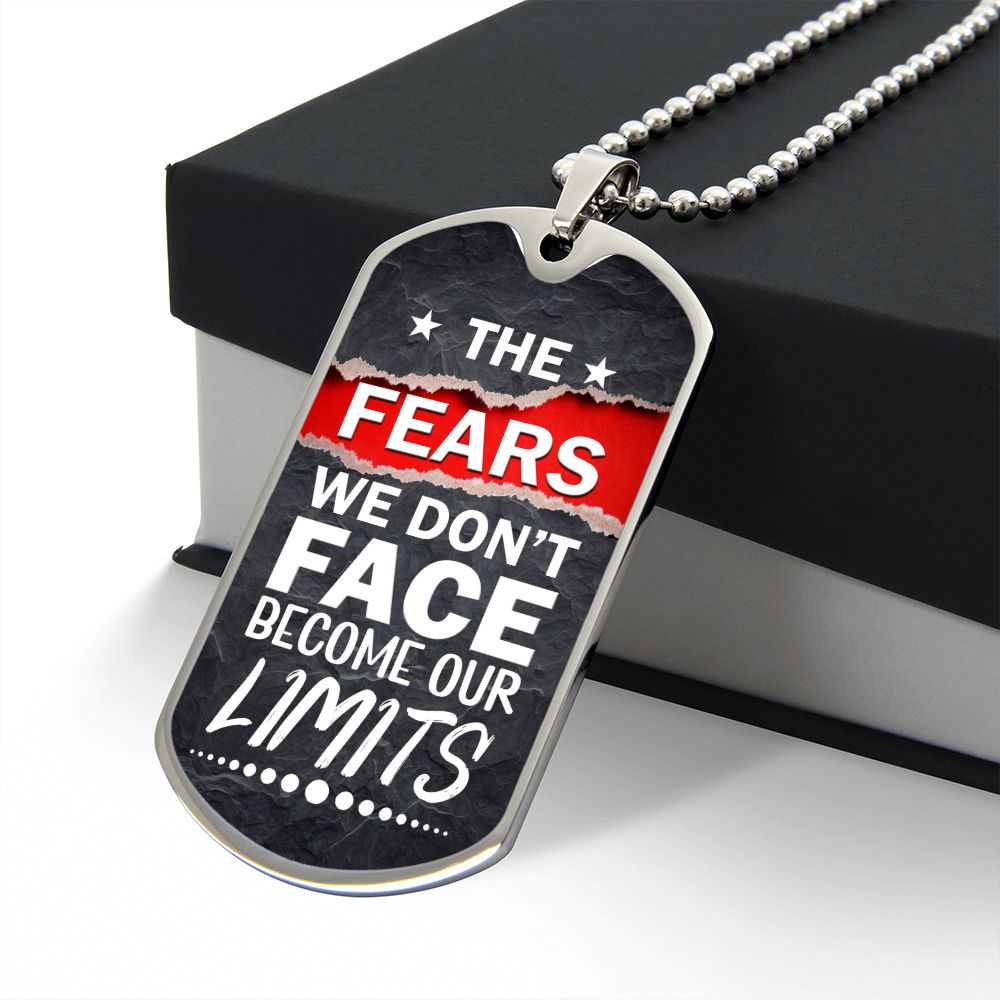 Fearless Mindset Dog Tag Necklace Gift