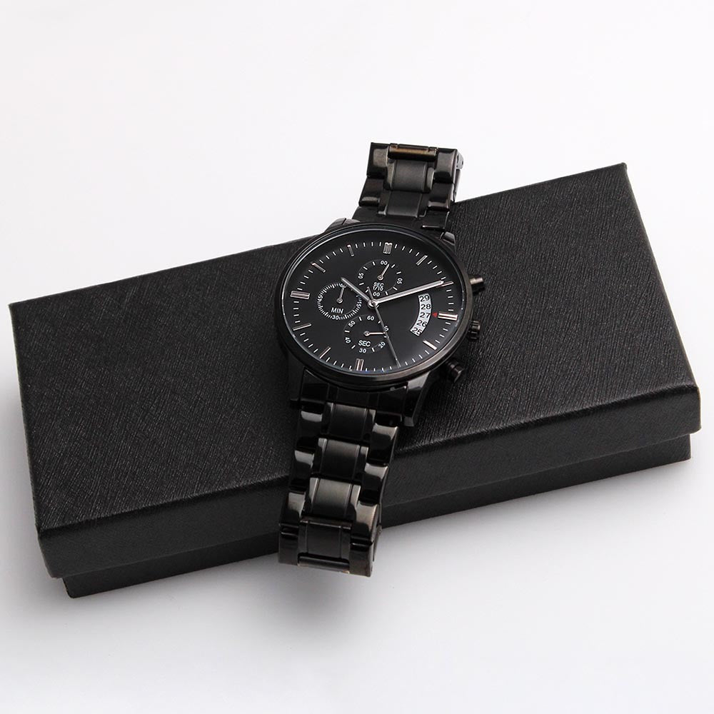 Black Chronograph Watch for Grandpa Gift