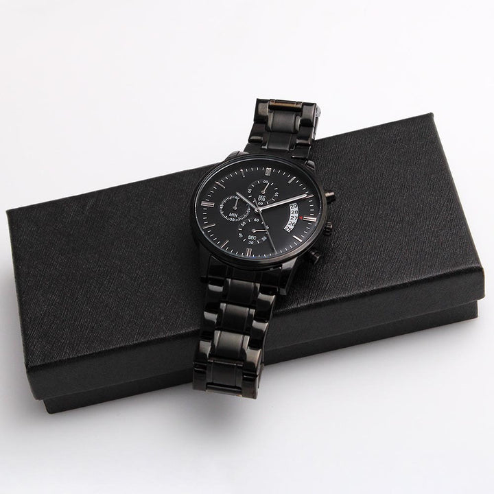 Black Chronograph Watch for Grandpa Gift