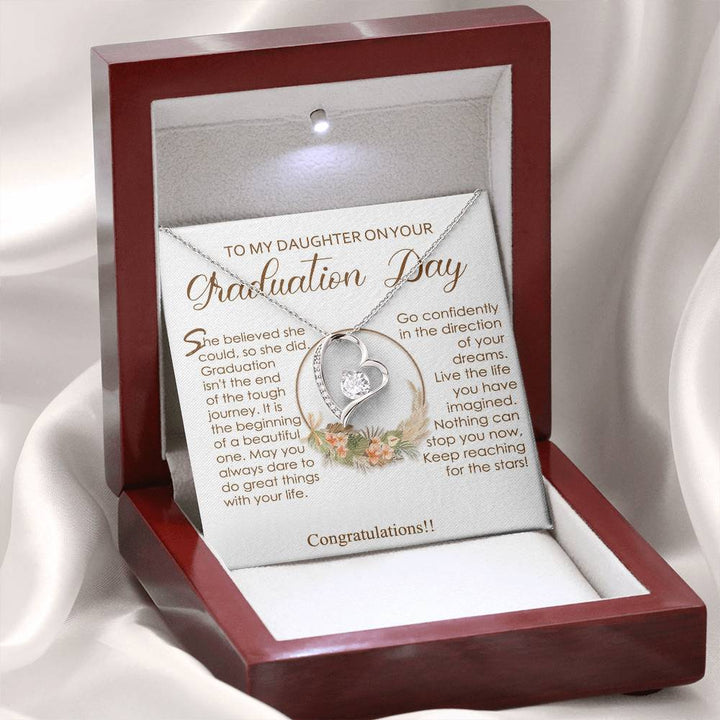 Graduation Heart Necklace for Daughter Gift