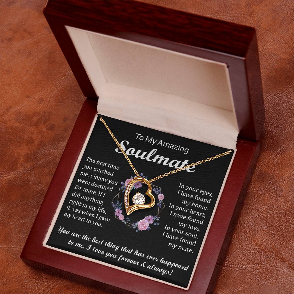 Heart Pendant Necklace for Soulmate with Message