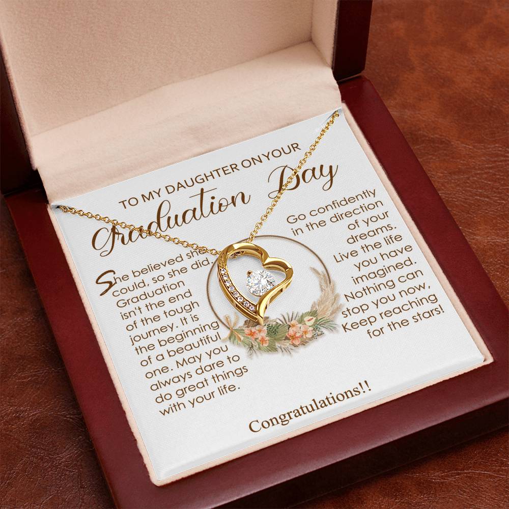 Graduation Heart Necklace for Daughter Gift