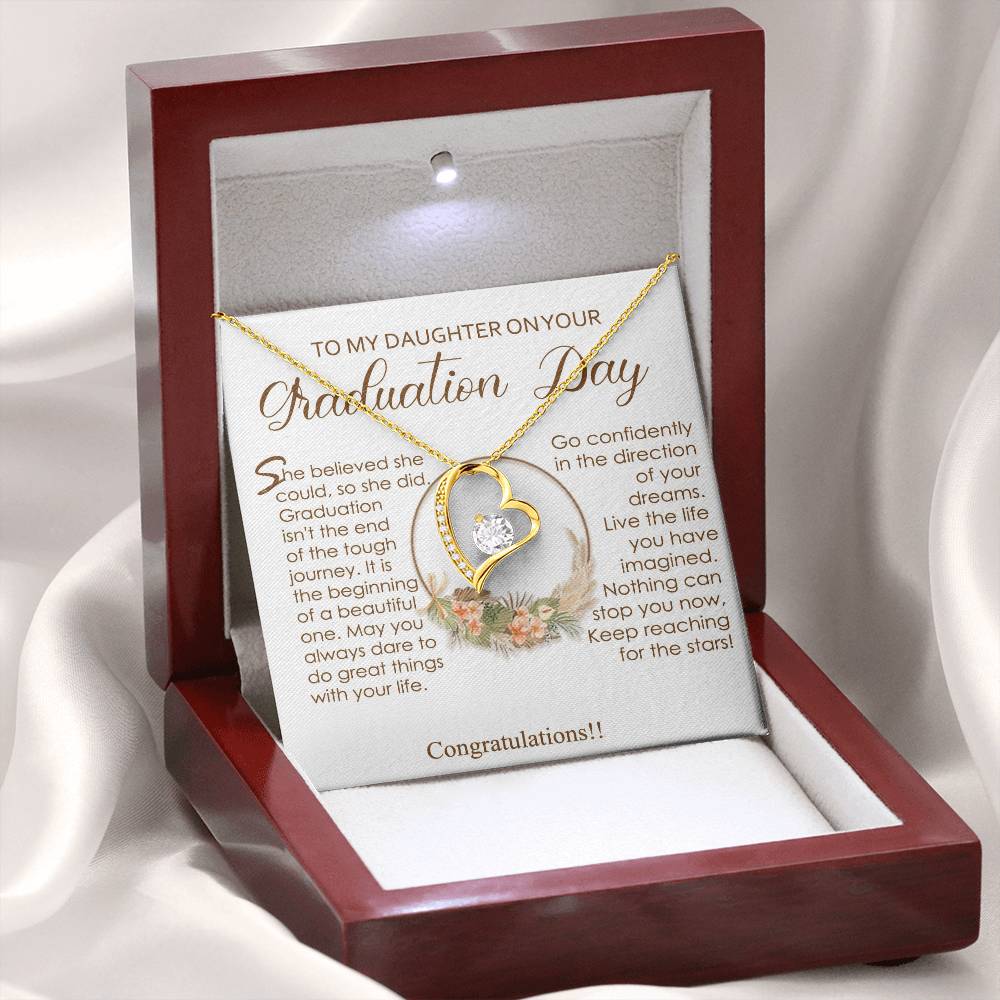 Graduation Heart Necklace for Daughter Gift