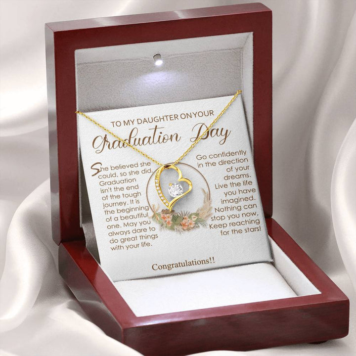 Graduation Heart Necklace for Daughter Gift
