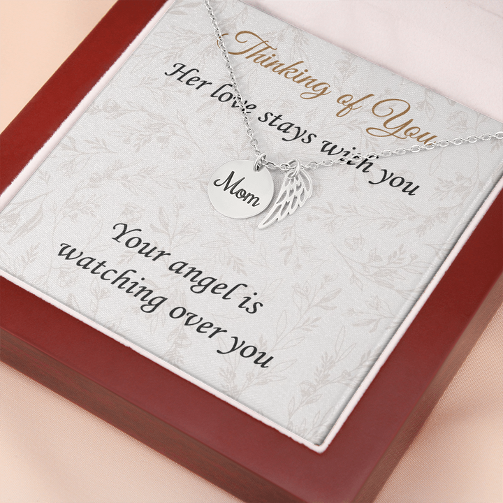 Loss of Mother Sympathy Gift – Angel Wing Memorial Necklace for Her