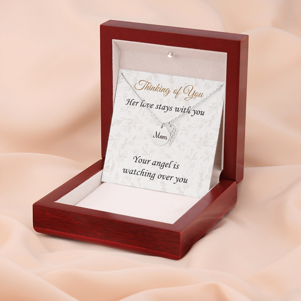 Loss of Mother Sympathy Gift – Angel Wing Memorial Necklace for Her
