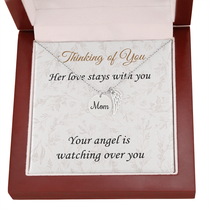 Loss of Mother Sympathy Gift – Angel Wing Memorial Necklace for Her