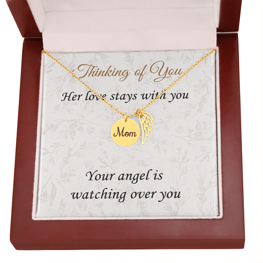 Loss of Mother Sympathy Gift – Angel Wing Memorial Necklace for Her