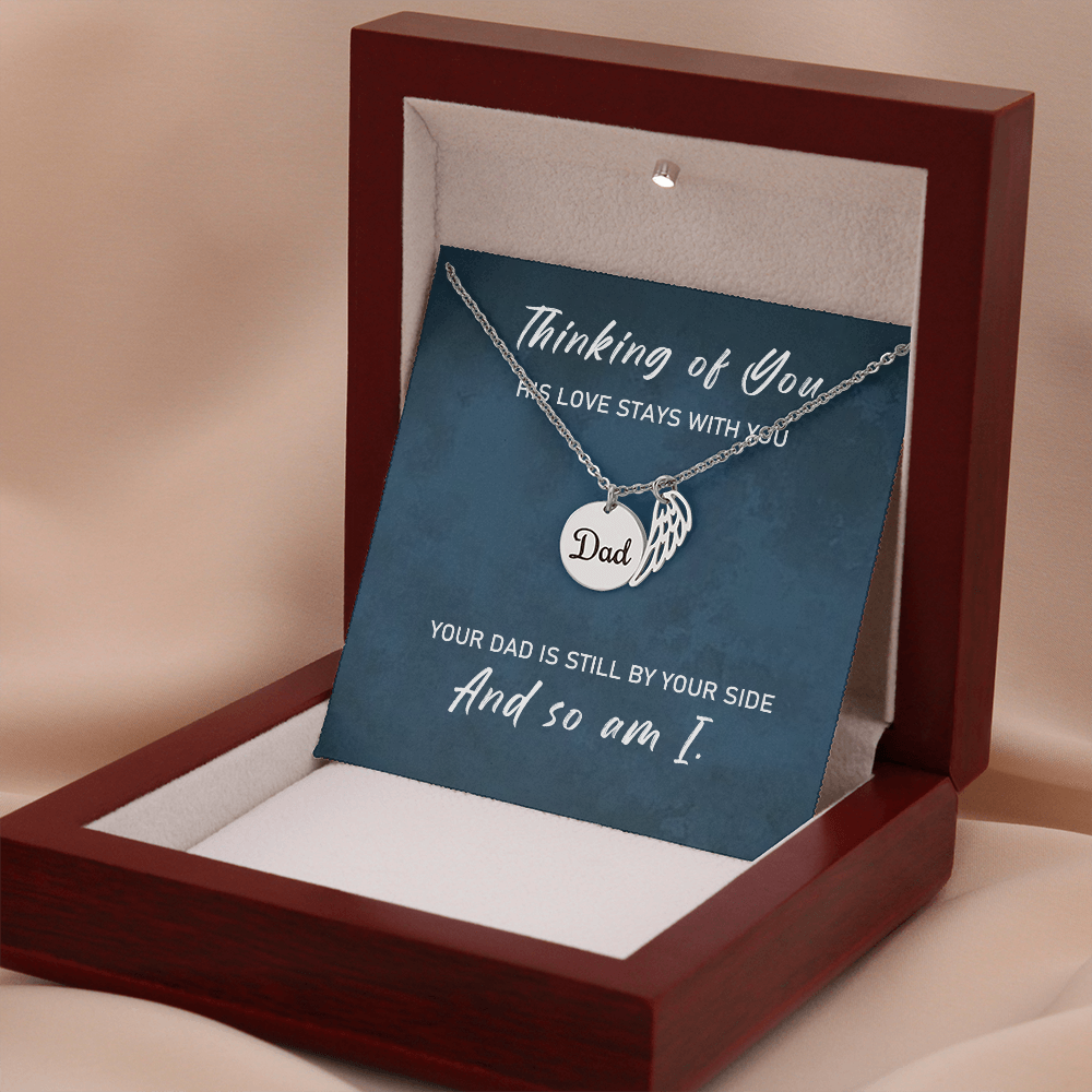 Loss of Father Sympathy Gift – Angel Wing Memorial Necklace