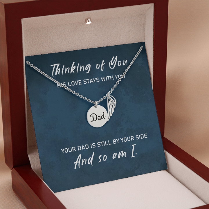 Loss of Father Sympathy Gift – Angel Wing Memorial Necklace