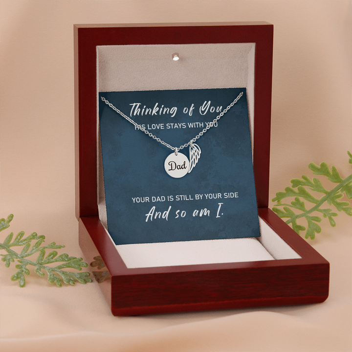 Loss of Father Sympathy Gift – Angel Wing Memorial Necklace