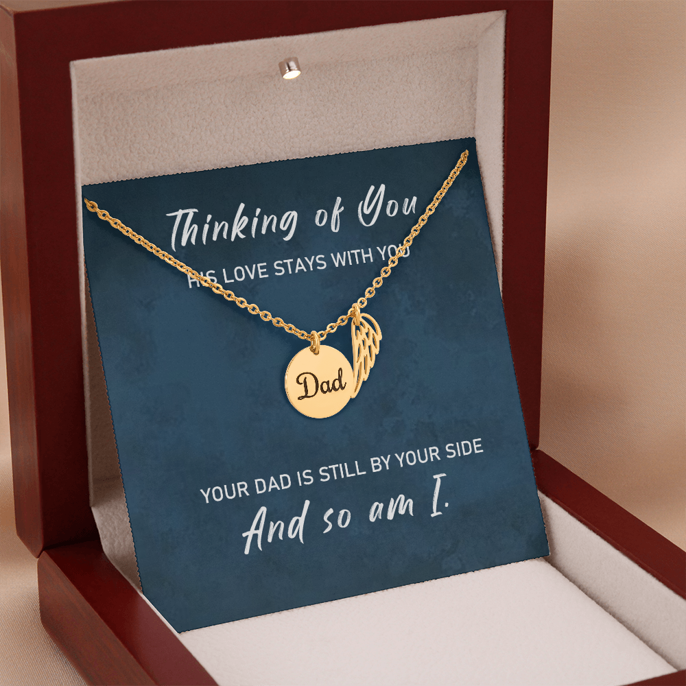 Loss of Father Sympathy Gift – Angel Wing Memorial Necklace