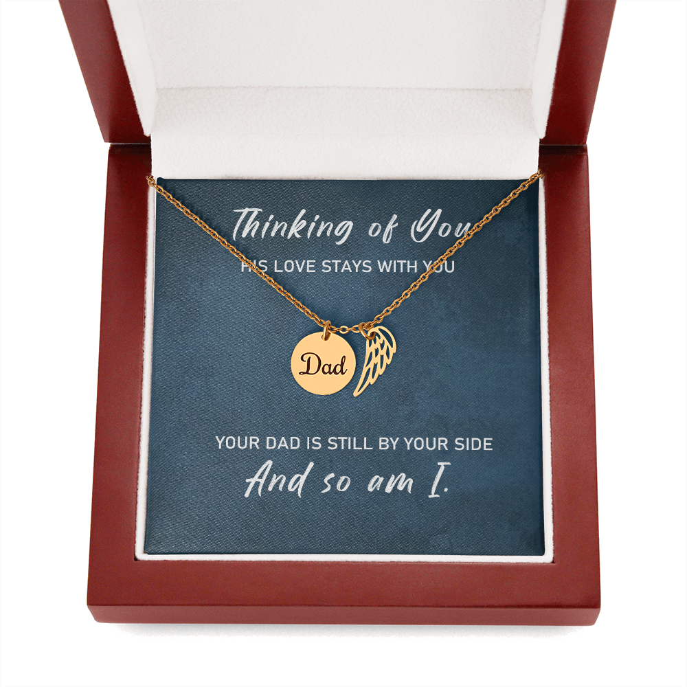 Loss of Father Sympathy Gift – Angel Wing Memorial Necklace