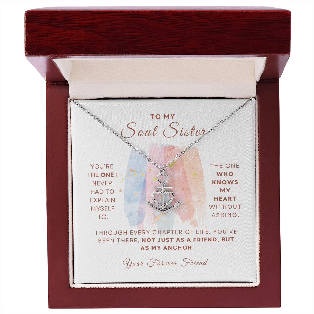 Soul Sister Anchor Necklace Gift for Friend
