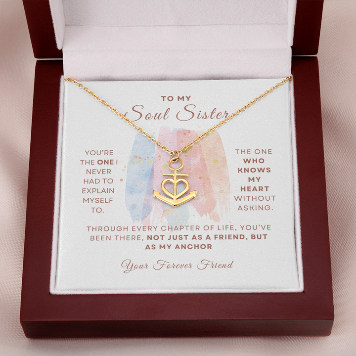Soul Sister Anchor Necklace Gift for Friend