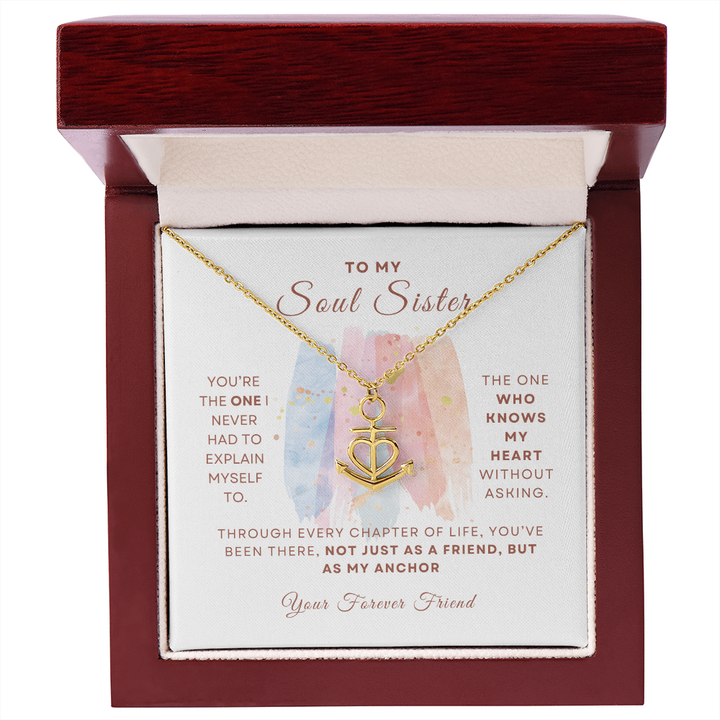 Soul Sister Anchor Necklace Gift for Friend