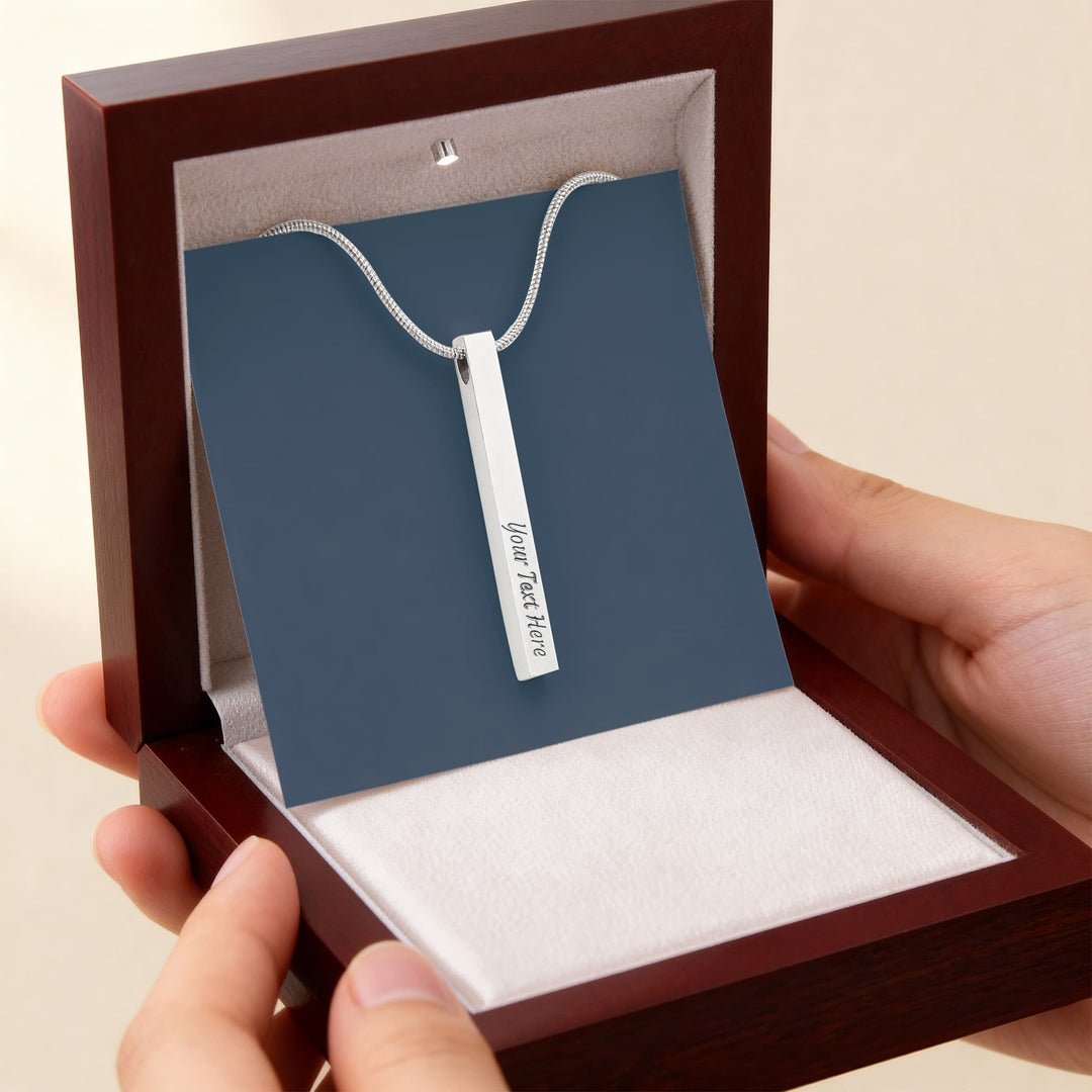 Daily Reminder of Strength - Engraved Bar Necklace