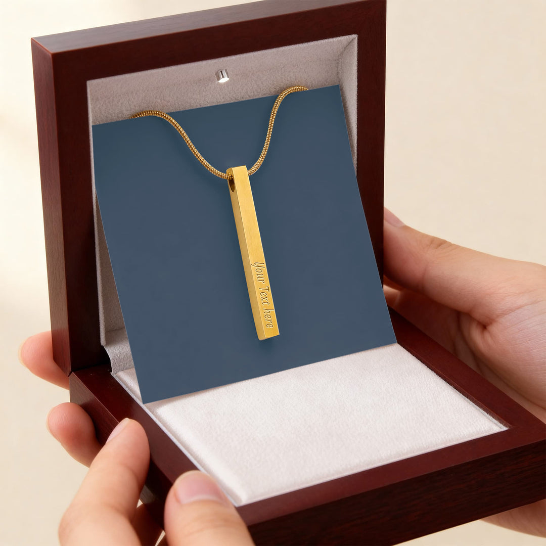 Daily Reminder of Strength - Engraved Bar Necklace
