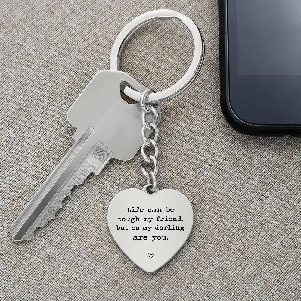 Heart-Shaped Keychain with Friendship Engraving