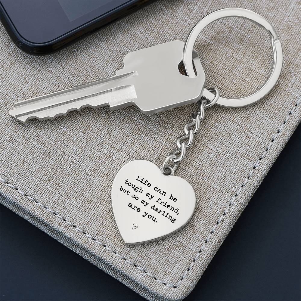 Heart-Shaped Keychain with Friendship Engraving