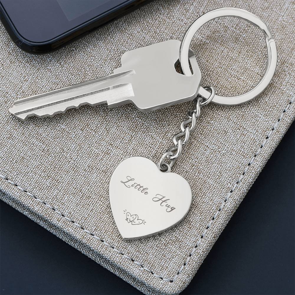 Little Hug Heart Keychain with Engraving
