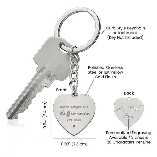 Never Forget The Difference You Make - Personalized Keychain Gift