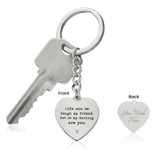 engraved heart keychain