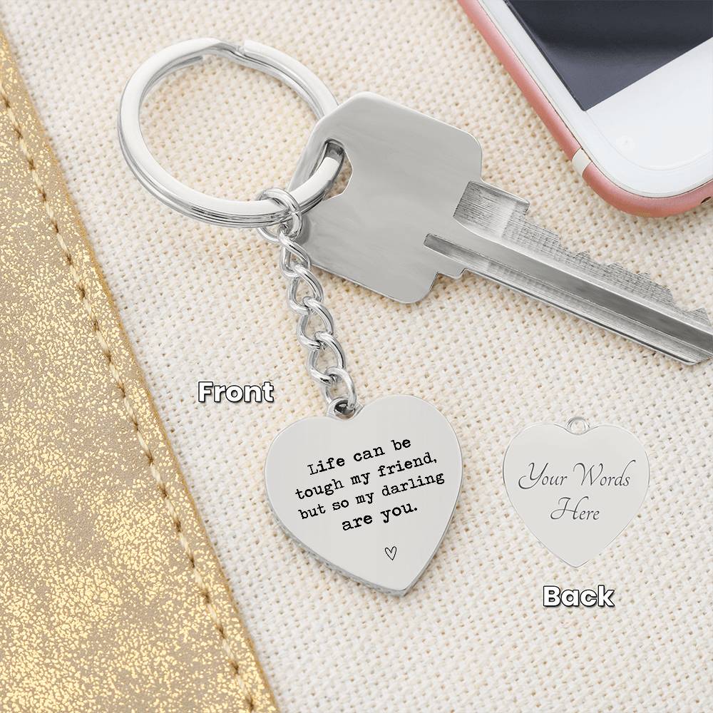 Heart-Shaped Keychain with Friendship Engraving